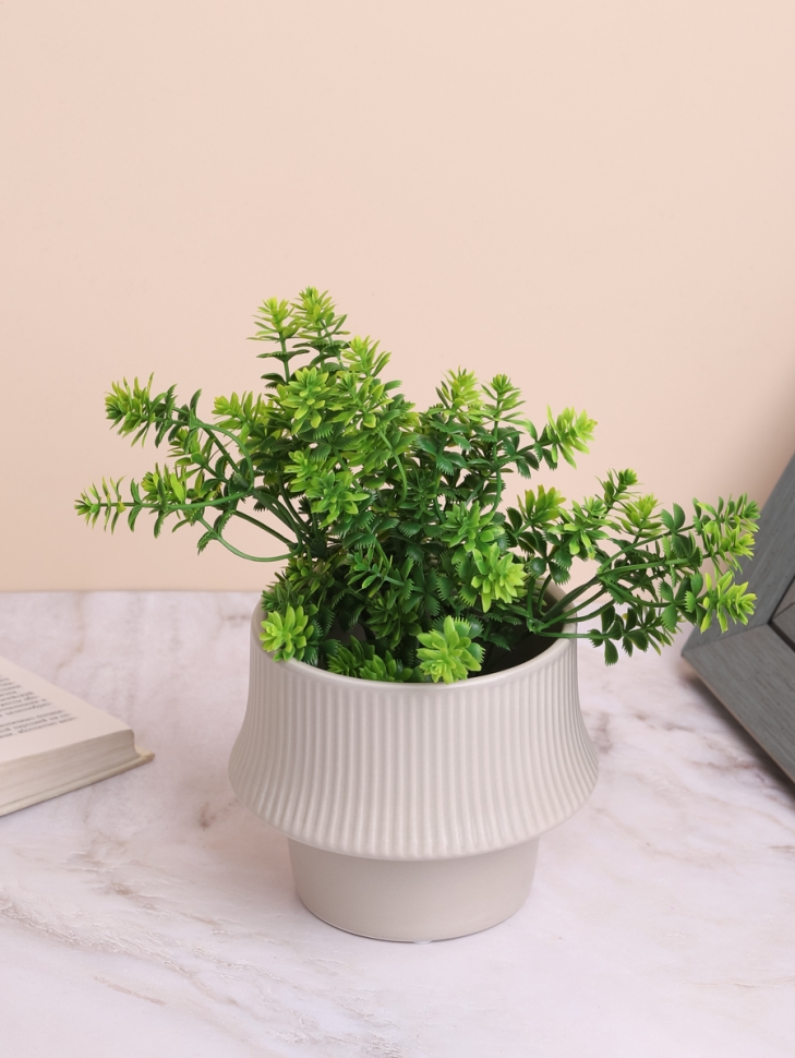 Кашпо керамика 11х11см серый