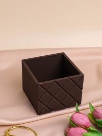 Ящик деревянный №12 12,5х12,5х10см Ромбы золотой винтаж