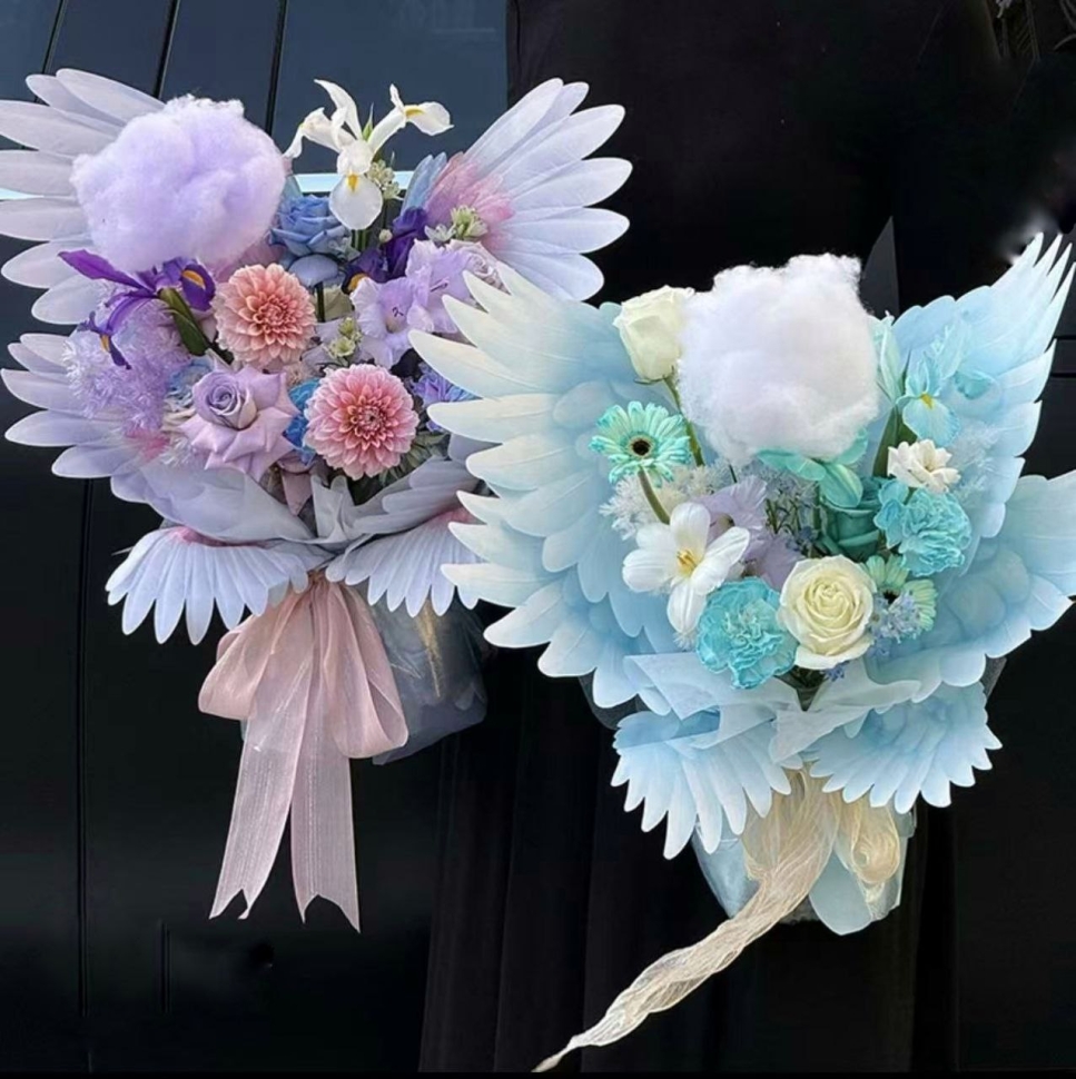 Бумага фигурная Крылья 50х37см 33х22см 20шт сиреневый