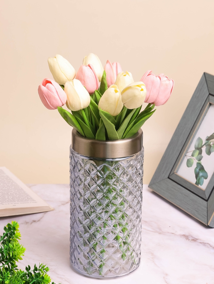 Ваза стекло h22 d11х10см К 301 прозрачный Ваза стекло h22 d11х10см К 301 прозрачный