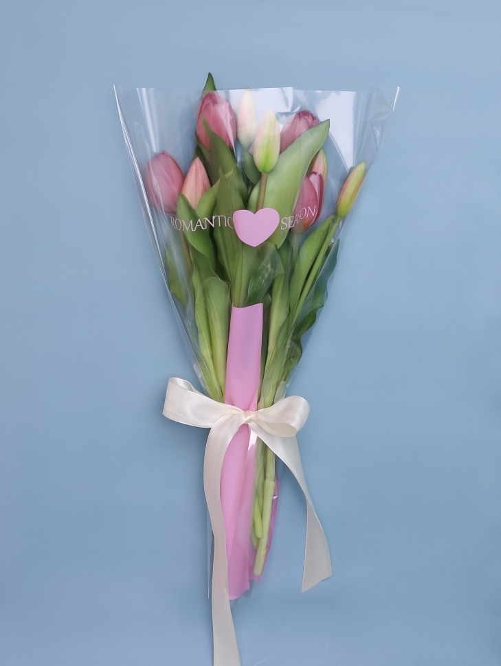 Пакет цветочный Конус 27/40/12,5 Романтика розовый 50 шт