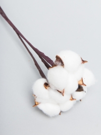 Хлопок на проволоке 3шт 30см белый