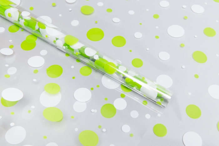 Пленка цветная Серпантин 70см бело-салатовый Пленка цветная Серпантин 70см бело-салатовый