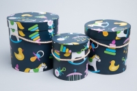 Коробка цилиндр набор из  3шт. 18,3х17,2см 9144-814-91