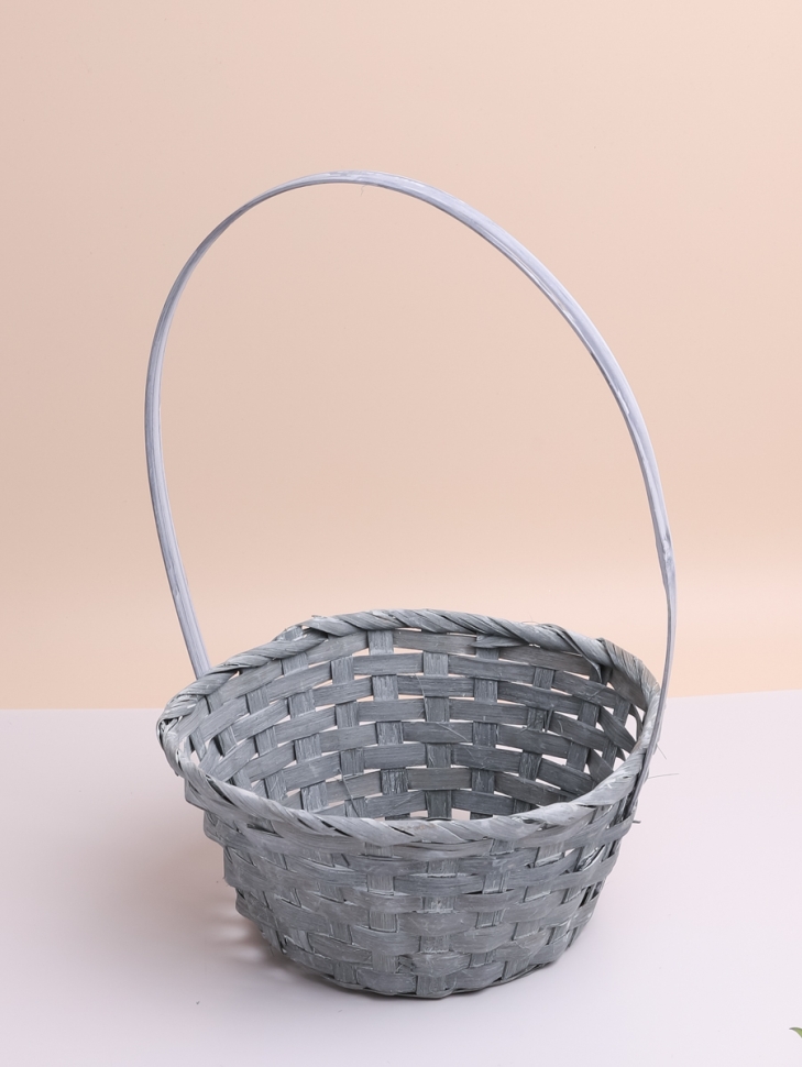 Корзина плетеная бамбук D20x 9/34см серый Корзина плетеная бамбук D20x 9/34см серый