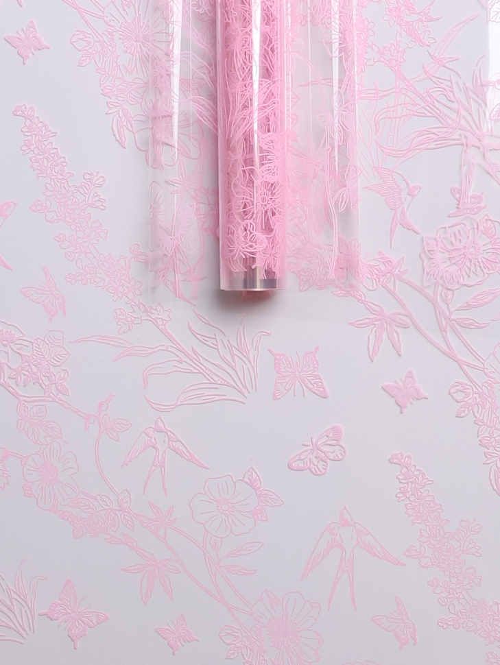 Пленка цветная 60см Ласточки розовый жемчуг Пленка цветная 60см Ласточки розовый жемчуг