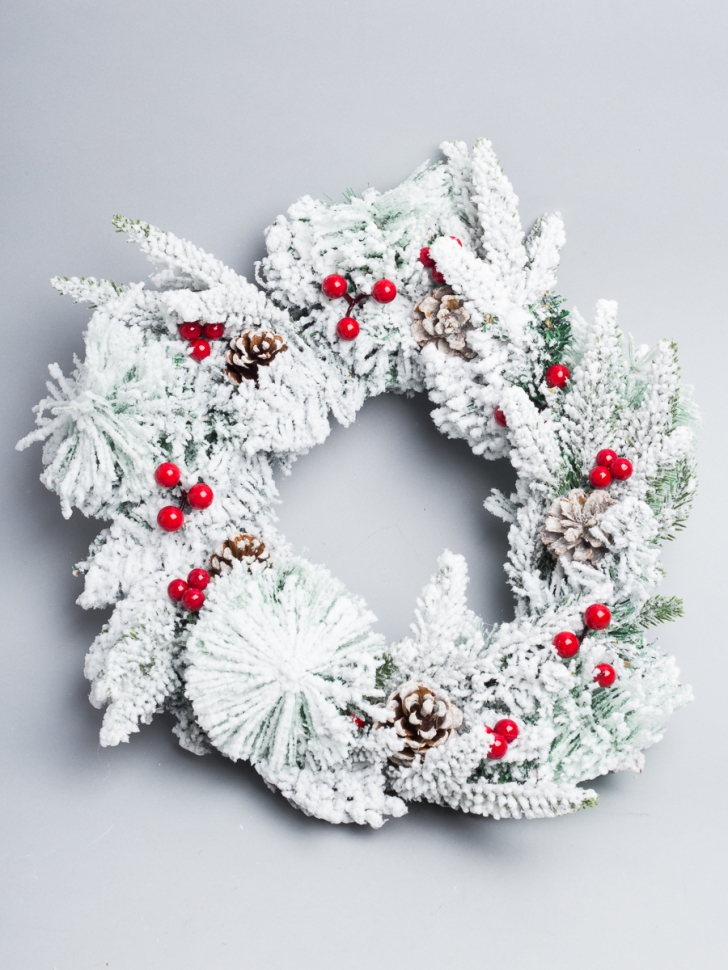 Венок новогодний 40см QB22021610 Венок новогодний 40см QB22021610