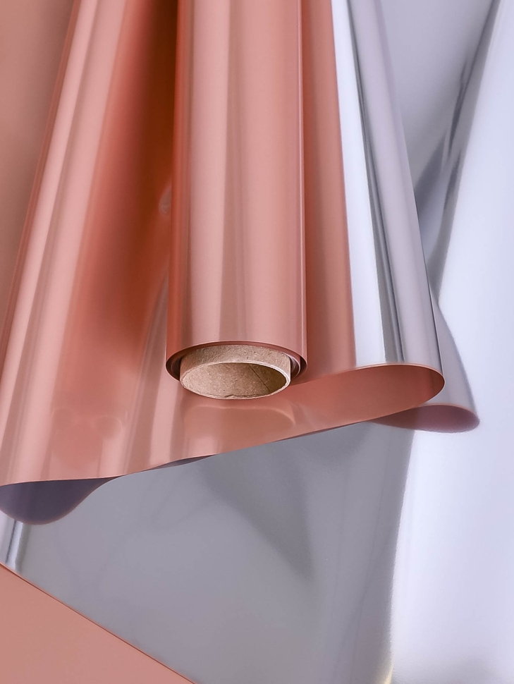 Пленка цветная 35 мкм 58см х 10м РЦ Металлик розовое золото Пленка цветная 35 мкм 58см х 10м РЦ Металлик розовое золото