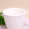 Кашпо из пластика "Ротанг" 3л. h16.5см,d19 белый Кашпо из пластика "Ротанг" 3л. h16.5см,d19 белый
