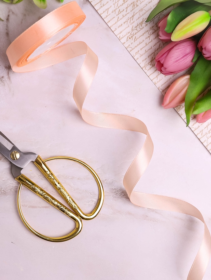 Лента атласная 15мм х 25 ярд JD персиковый Лента атласная 15мм х 25 ярд JD персиковый