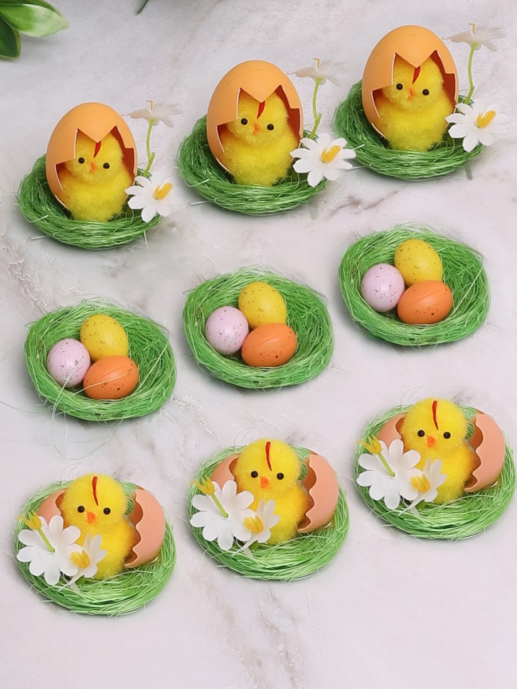 Гнездо пасхальное набор 9шт 4х5см микс 3 вида Гнездо пасхальное набор 9шт 4х5см микс 3 вида