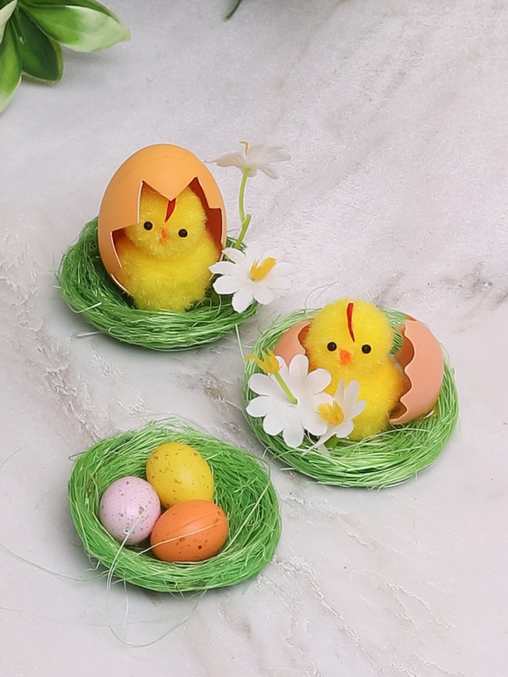 Гнездо пасхальное набор 9шт 4х5см микс 3 вида Гнездо пасхальное набор 9шт 4х5см микс 3 вида