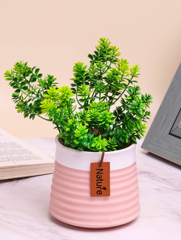 Кашпо керамика 11.3х11.3х10.2см LZL-214-3 розовый