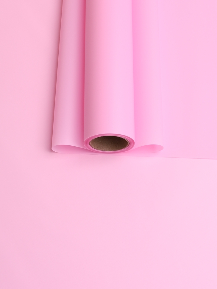Пленка матовая 60см х 10м  на втулке розовый жемчужный