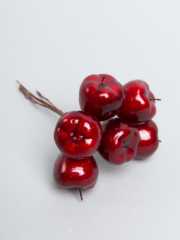 Яблоко на проволоке 6шт. 3х12см К красный Яблоко на проволоке 6шт. 3х12см К красный