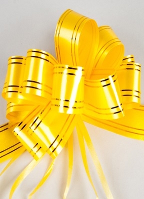 Бант шар с золотой полосой 50, 10шт. желтый Бант шар с золотой полосой 50, 10шт. желтый