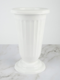 Ваза рифленая D20 H36 с отворотом белая