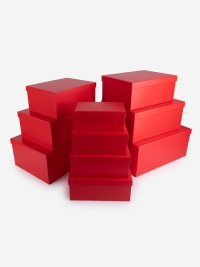 Коробка прямоугольник набор из 10шт 37,5х29х16см K488 красный