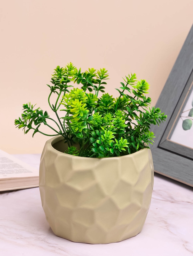 Кашпо керамика 14х14х11см LZL-218-1 зеленый светлый Кашпо керамика 14х14х11см LZL-218-1 зеленый светлый