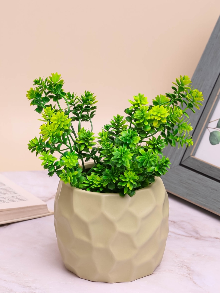 Кашпо керамика 12х12х9,5см LZL-219-1 зеленый светлый