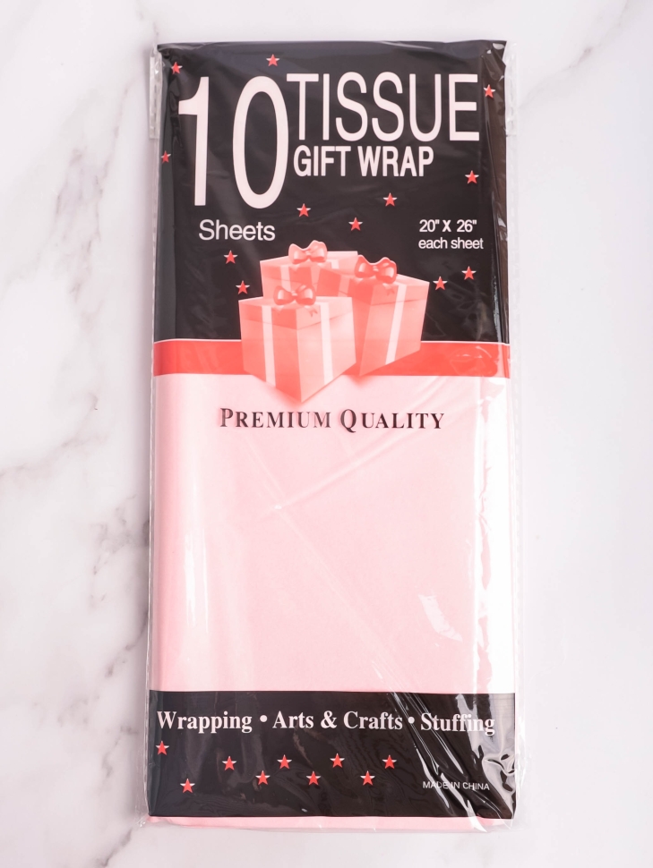 Бумага тишью  50х66см,10 лист. светло-розовый