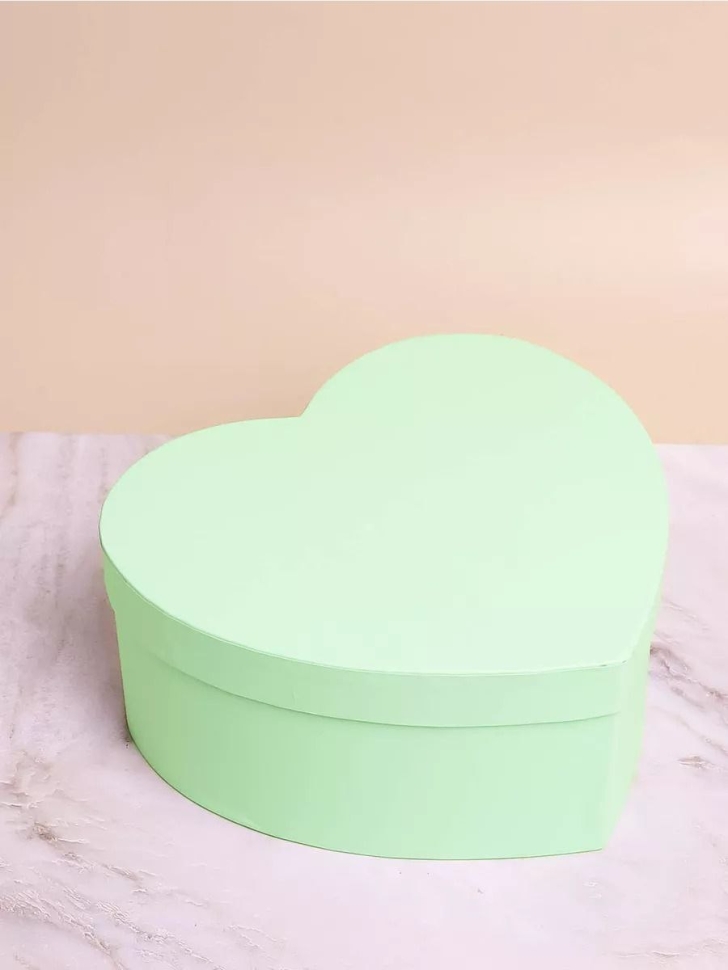Коробка Сердце набор из 3шт 22х20х9см однотонный мятный Коробка Сердце набор из 3шт 22х20х9см однотонный мятный
