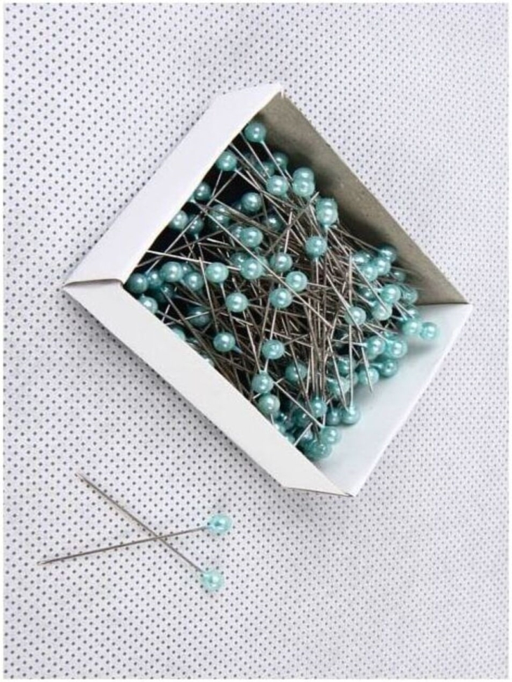 Булавка с бусинкой 5см, 144шт. голубой Булавка с бусинкой 5см, 144шт. голубой