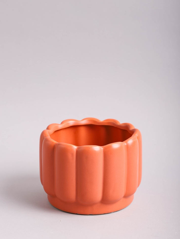 Кашпо керамика 13,5х9,5см CL06 оранжевый Кашпо керамика 13,5х9,5см CL06 оранжевый