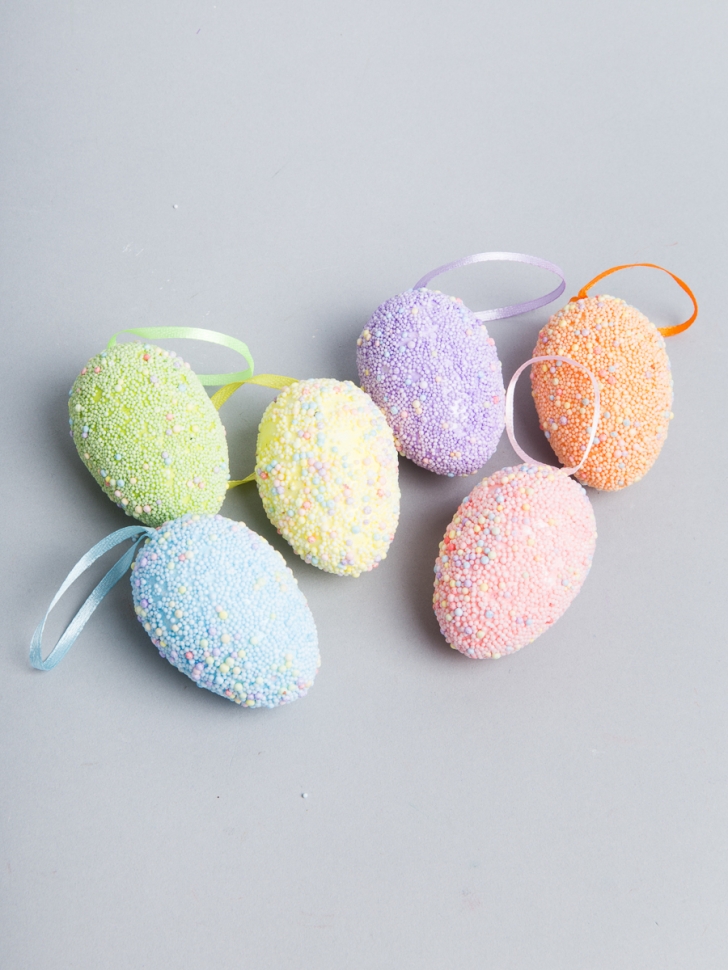 Подвеска Яйцо набор из 6шт 6х4см CN22102516 в обсыпке Подвеска Яйцо набор из 6шт 6х4см CN22102516 в обсыпке