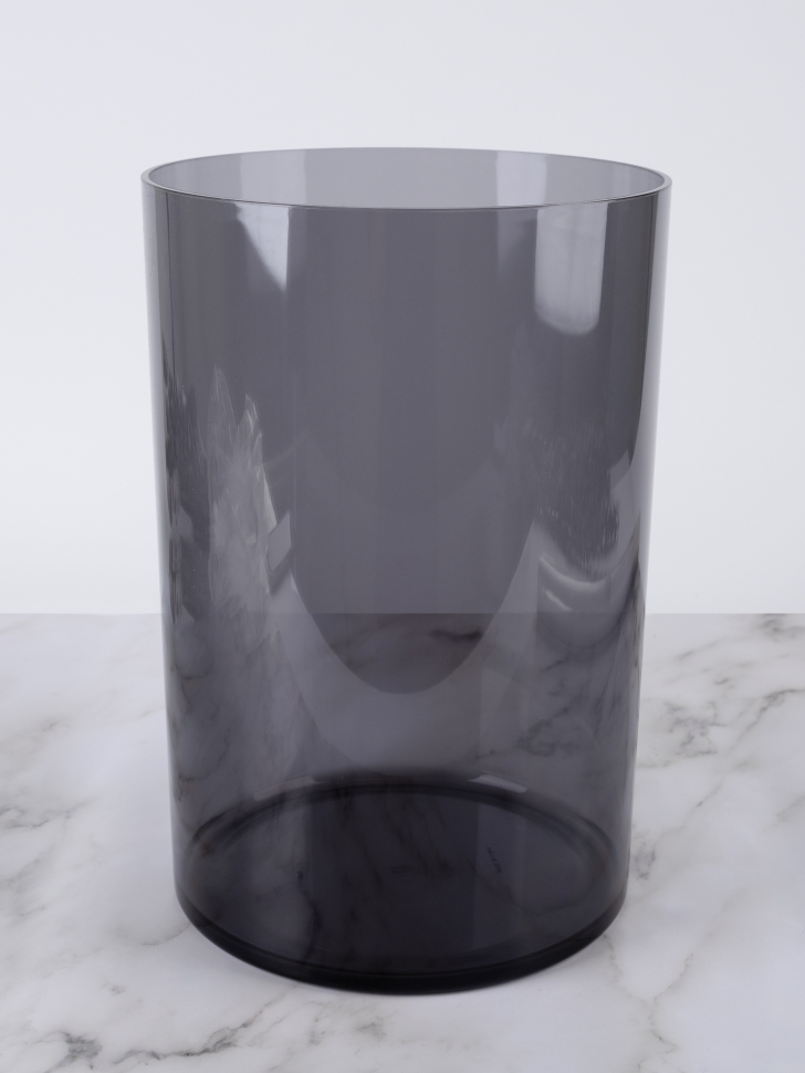 Ваза пластиковая прозрачная трубка H30 х D20см серый