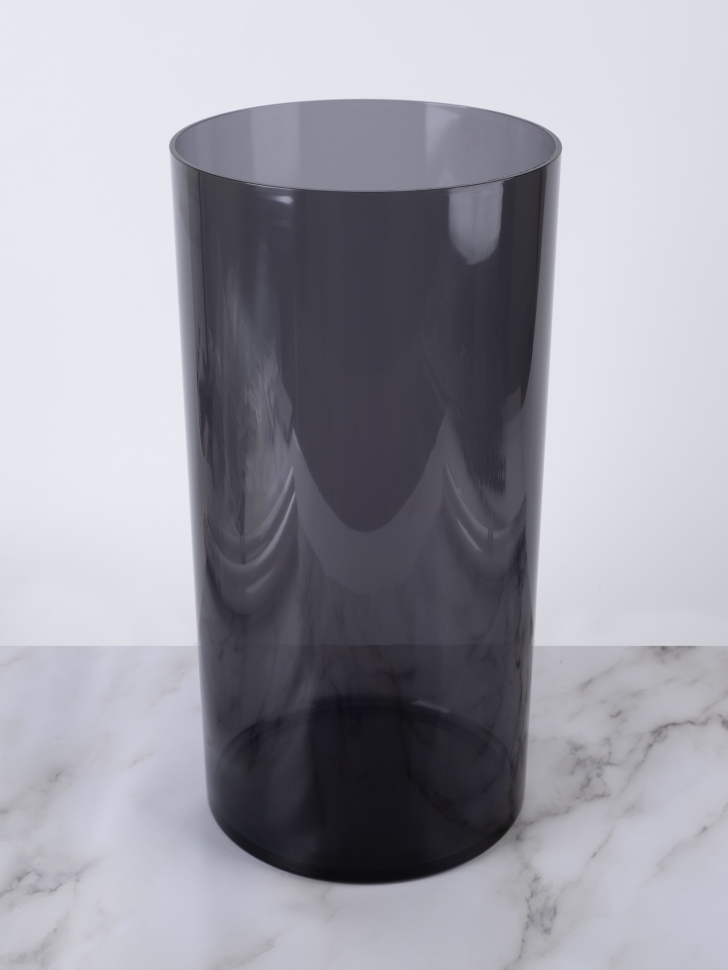 Ваза пластиковая прозрачная трубка H40 х D20см серый