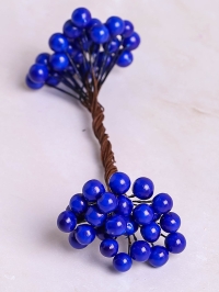 Ягоды на проволоке d1,5х7см 50шт синий