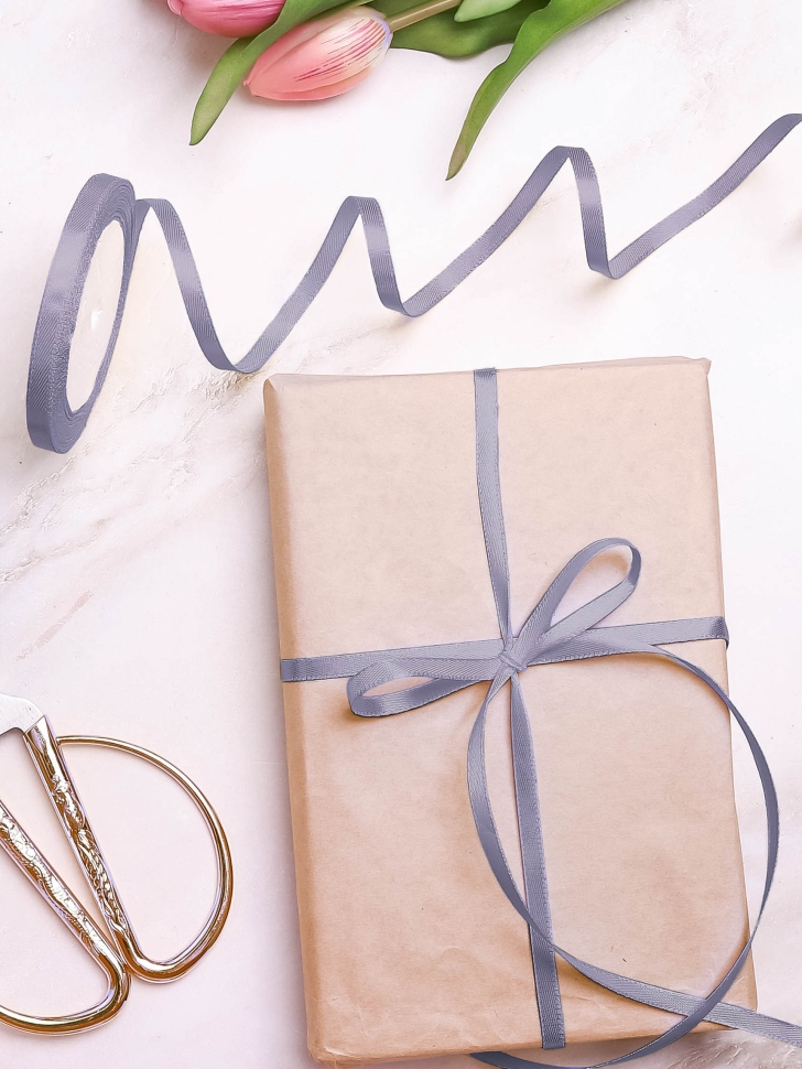 Лента атласная 10мм х 25ярд JD серый Лента атласная 10мм х 25ярд JD серый