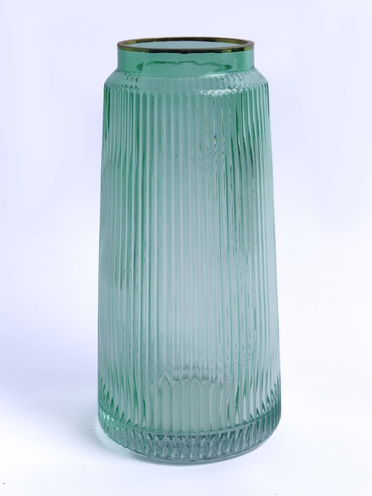 Ваза стекло h28 d14см К 284 изумруд