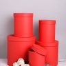 Коробка цилиндр набор из 5шт h30xd30см №83 однотонный красный Коробка цилиндр набор из 5шт h30xd30см №83 однотонный красный