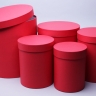 Коробка цилиндр набор из 5шт h30xd30см №83 однотонный красный Коробка цилиндр набор из 5шт h30xd30см №83 однотонный красный