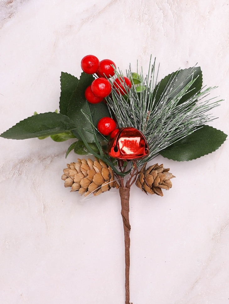 Бутоньерка Новогодняя 15см 14-59 Бутоньерка Новогодняя 15см 14-59