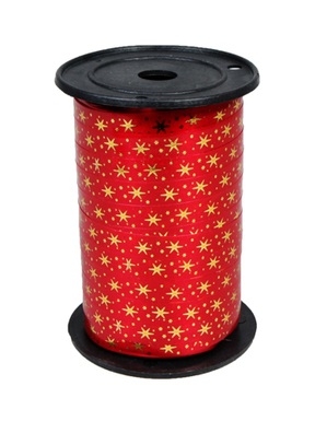 Лента НГ простая 1/100 с нанесением металла, снежинки РД красная Лента НГ простая 1/100 с нанесением металла, снежинки РД красная