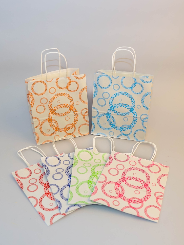 Сумочка подарочная крафт 27х22х11см К GYH913-51 микс