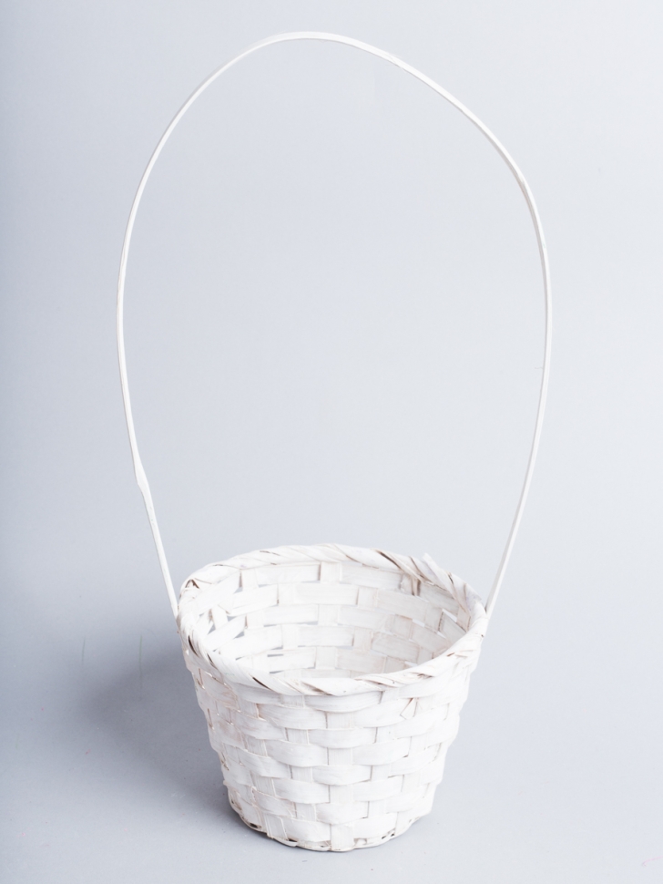 Корзина плетеная бамбук D13x9.5/28см белая Корзина плетеная бамбук D13x9.5/28см белая