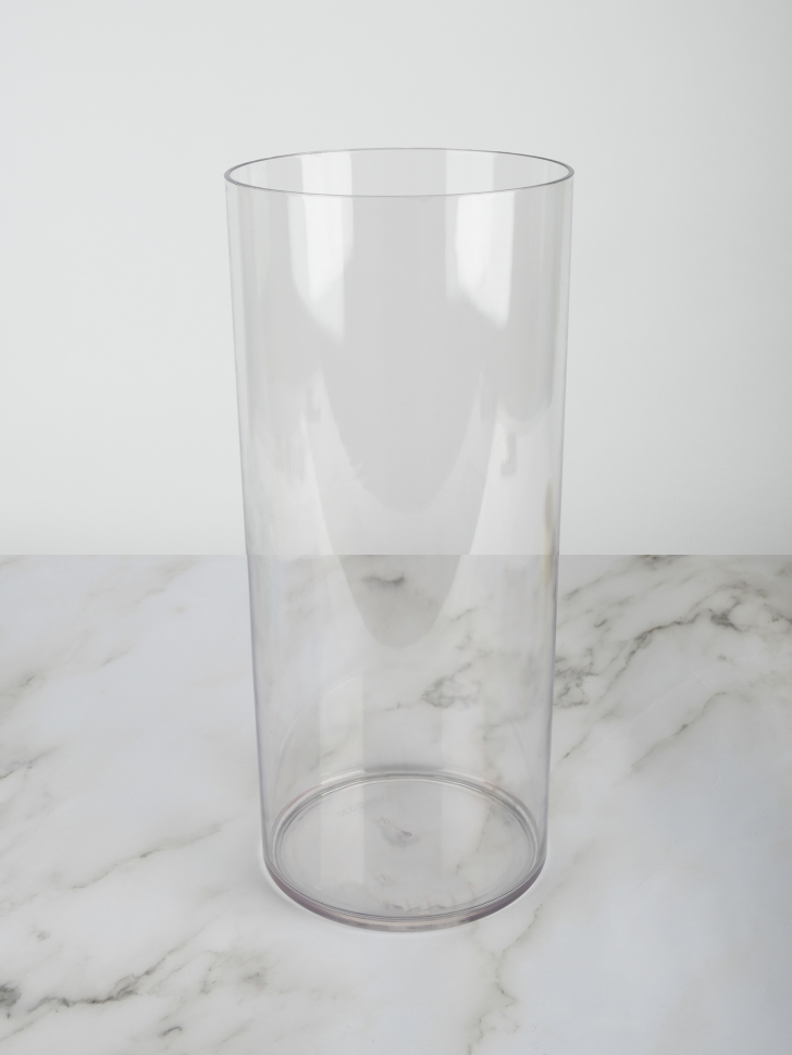 Ваза пластиковая прозрачная трубка H33 х D14,5см