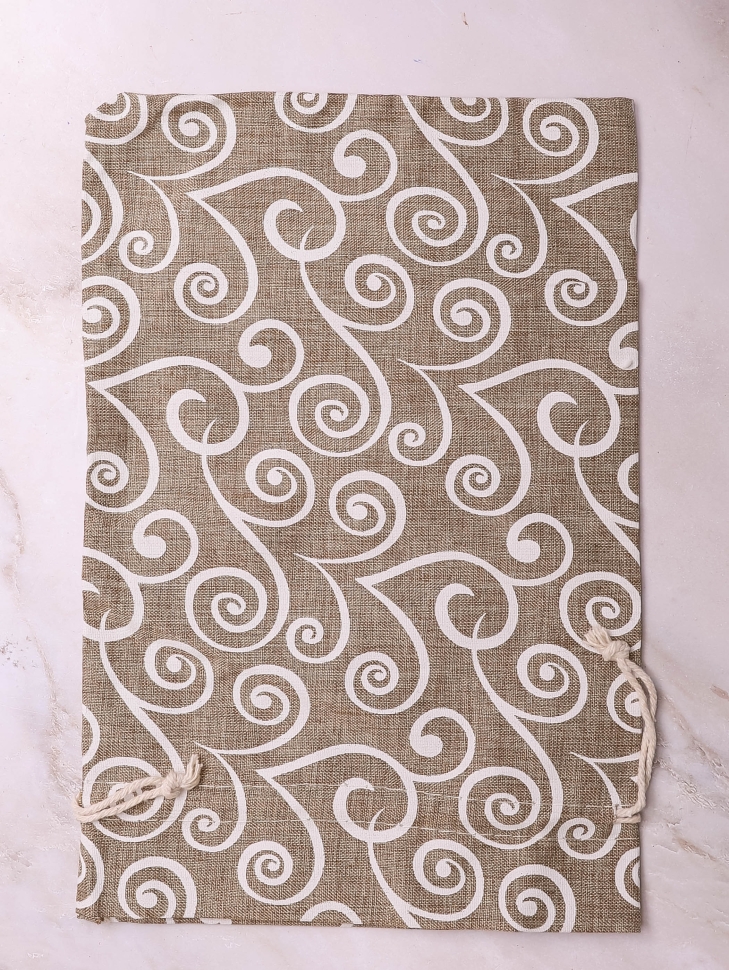 Мешок подарочный холщовый 20х30см Завитки Мешок подарочный холщовый 20х30см Завитки