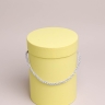 Коробка цилиндр набор из  2шт d15хh20 - d13-h18см желтый светлый
