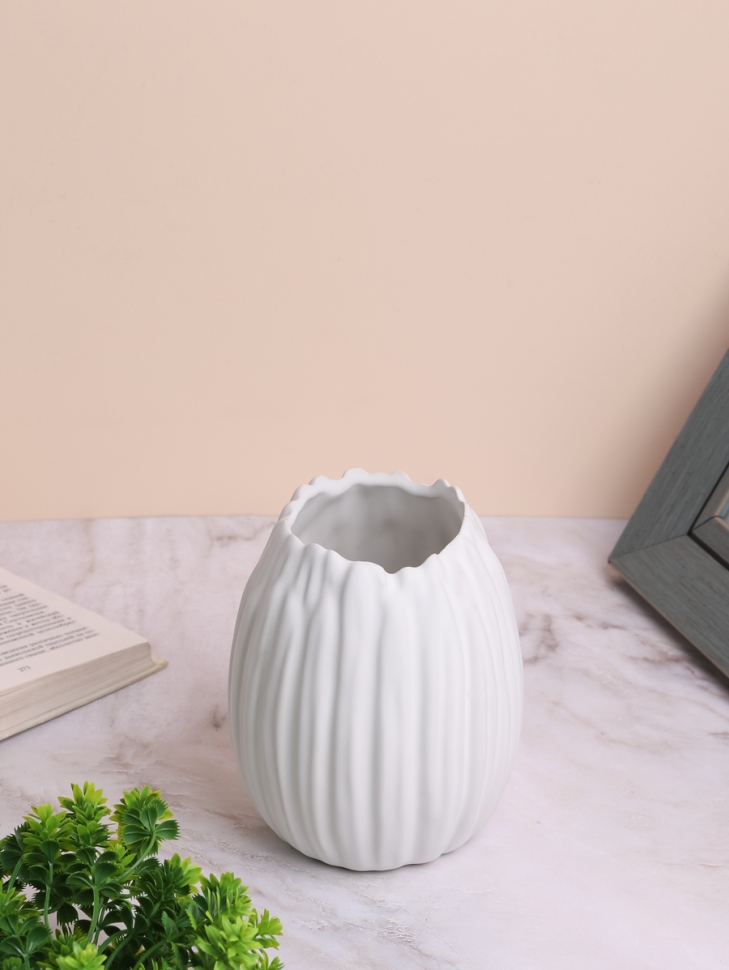 Кашпо керамика 12х14см белый