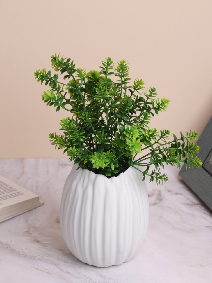 Кашпо керамика 12х14см белый