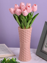 Ваза пластиковая H20,5 х D9х8,8см AS3525 розовый