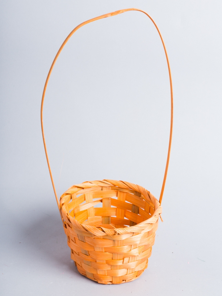 Корзина плетеная бамбук D13x9.5/28см оранжевая Корзина плетеная бамбук D13x9.5/28см оранжевая
