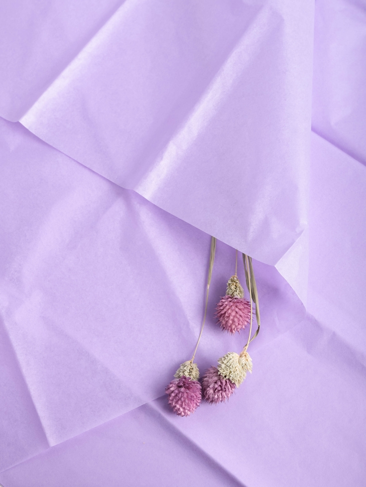 Бумага тишью  50х66см,10 лист. сиреневый