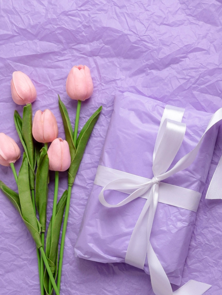 Бумага тишью  50х66см,10 лист. сиреневый