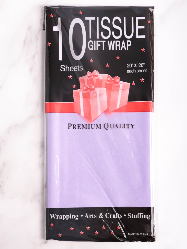 Бумага тишью  50х66см,10 лист. сиреневый